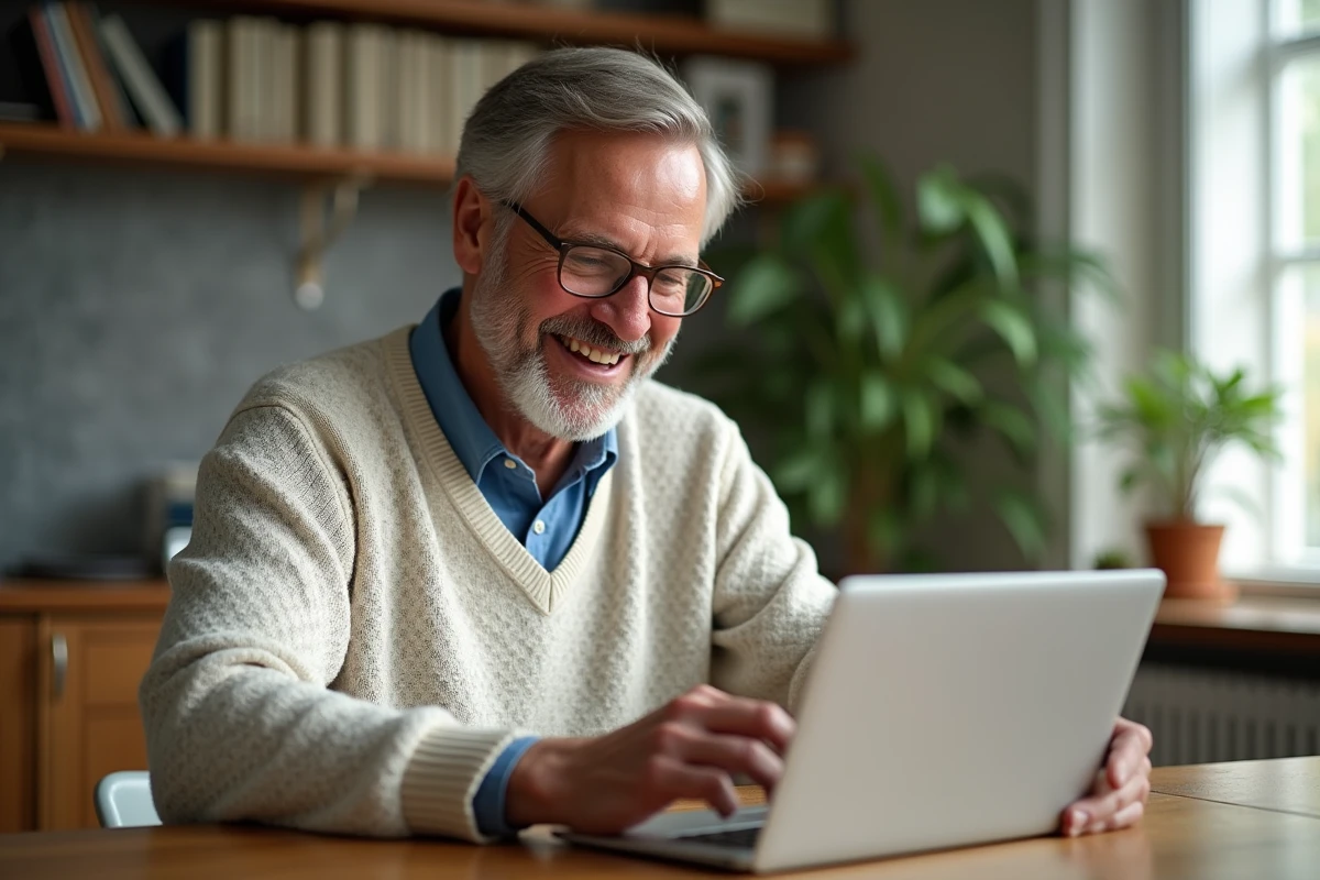 Homme détendu utilisant une tablette à la maison