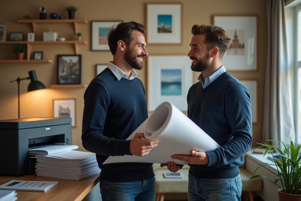 Jeune homme discutant avec un technicien d
